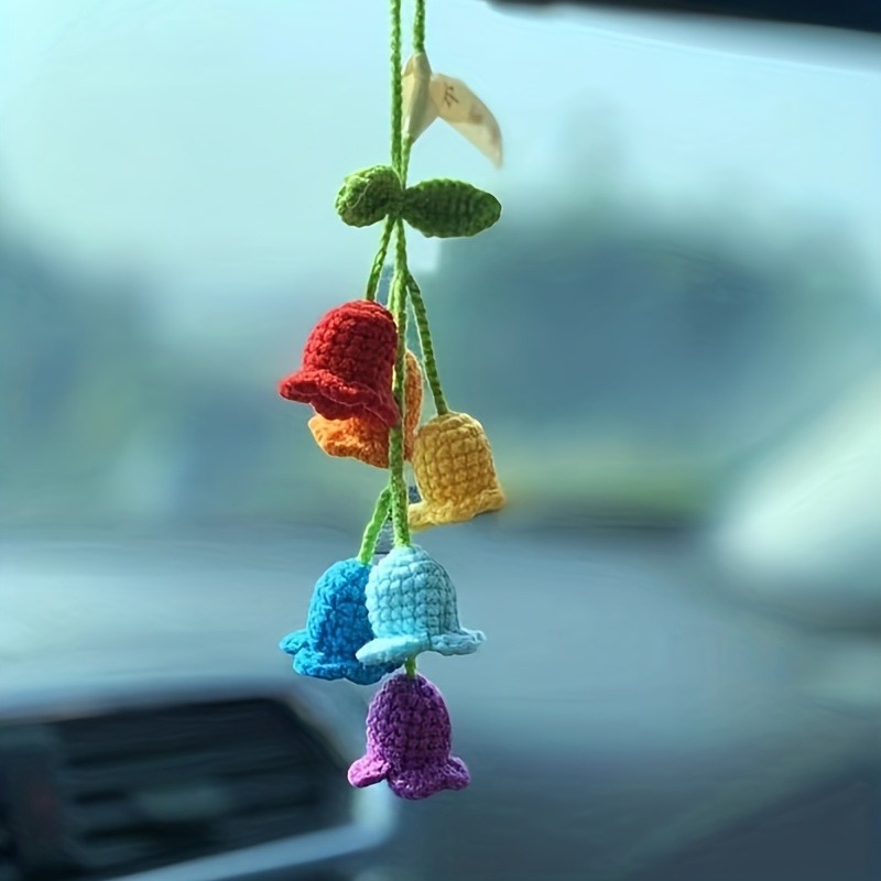 1Pc Bellflower Hand-knitted Ca - Car Accessories Mirror Hanging recension och pris