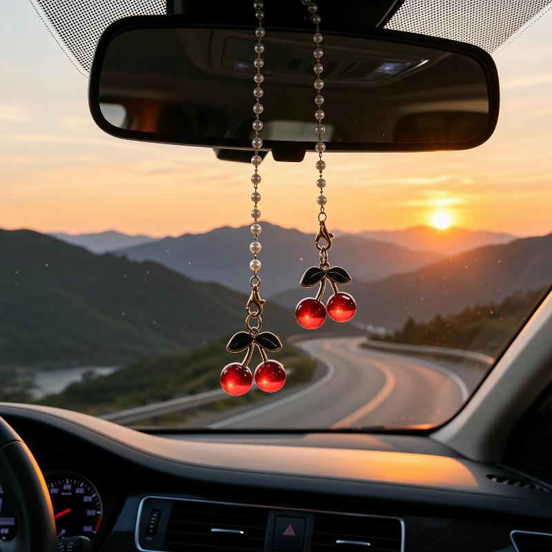 1Pcs Cherry Themed Car Rearvie - Car Accessories Mirror Hanging recension och pris