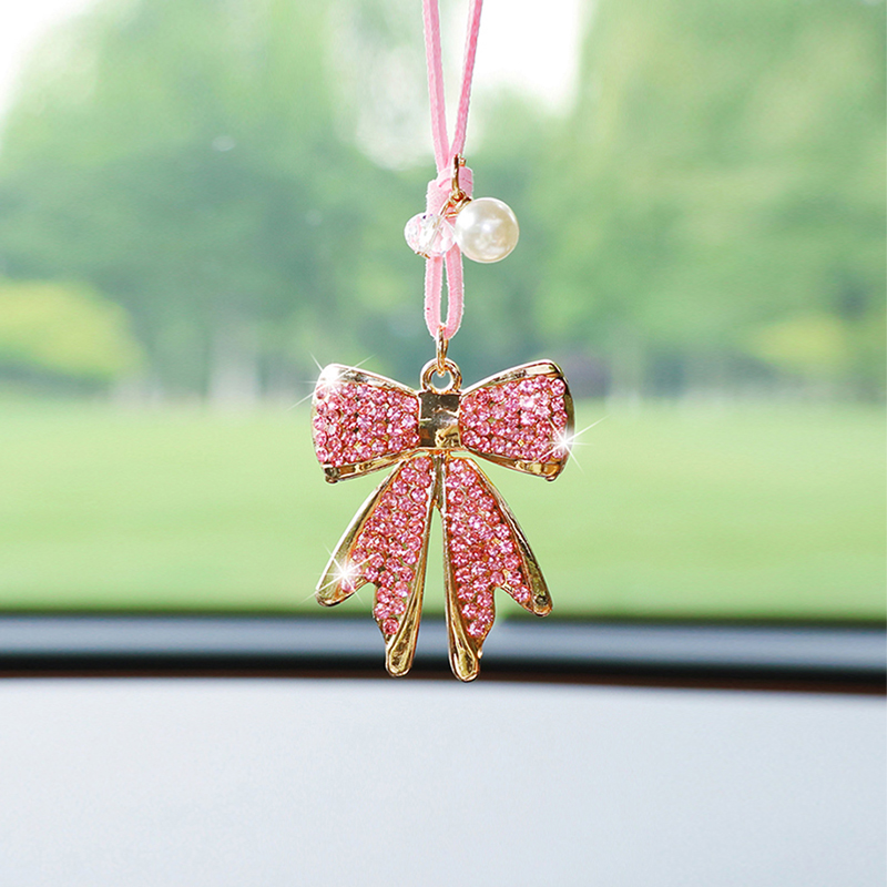 Fashion Diamond-Encrusted Bowt - Car Accessories Mirror Hanging recension och pris