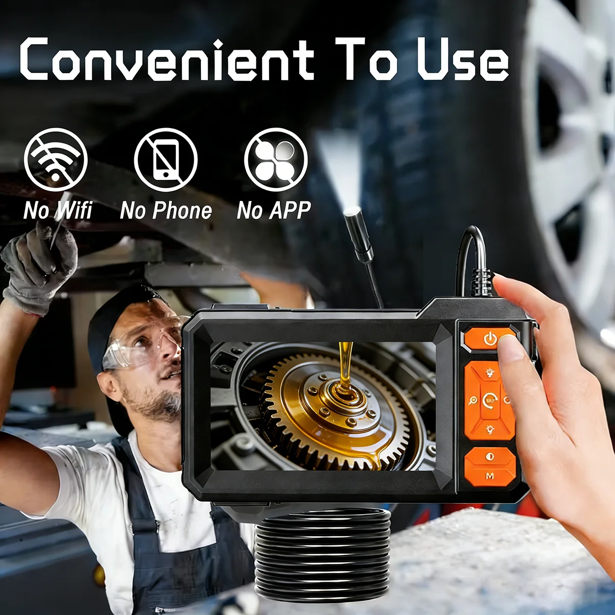 Endoscope Camera 1080P 8mm Sin - Car Accessories Mirror Hanging recension och pris